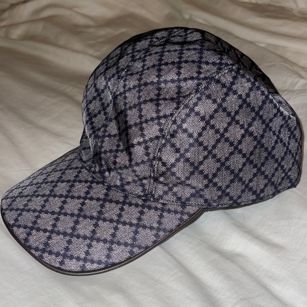 Gucci Blue Nylon Diamanté Baseball Cap / Hat Size XL